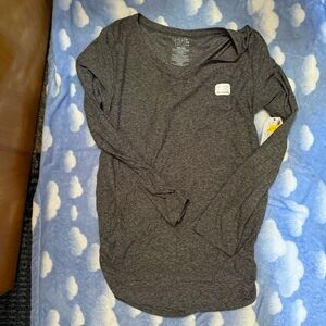 Charcoal long sleeve maternity shirt new